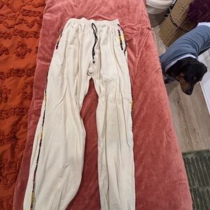 Cream Linen South American Boho Pants